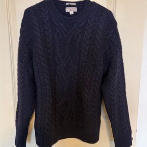 Men's Navy Cable Knit Sweater